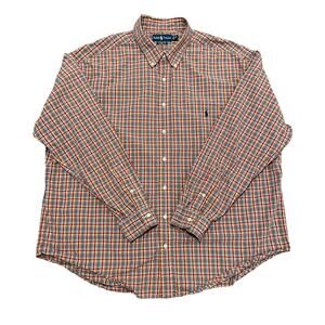 Vtg Ralph Lauren Classic Fit Shirt Mens 3XB Multicolor Button Down Plaid Pony